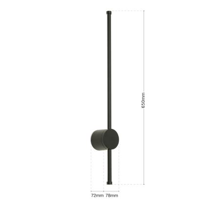 LED Rasvjeta za ogledalo u kupaonici FERDINAND LED/12W/230V IP54 crna