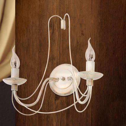 Zidna lampa VELA 2xE14/40W/230V bijela/zlatna/patina