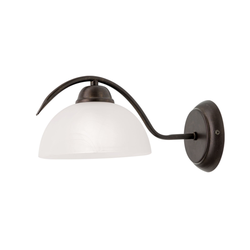 Zidna svjetiljka RULA 1xE27/40W/230V bijela/brončana