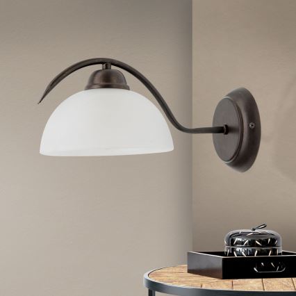 Zidna svjetiljka RULA 1xE27/40W/230V bijela/brončana