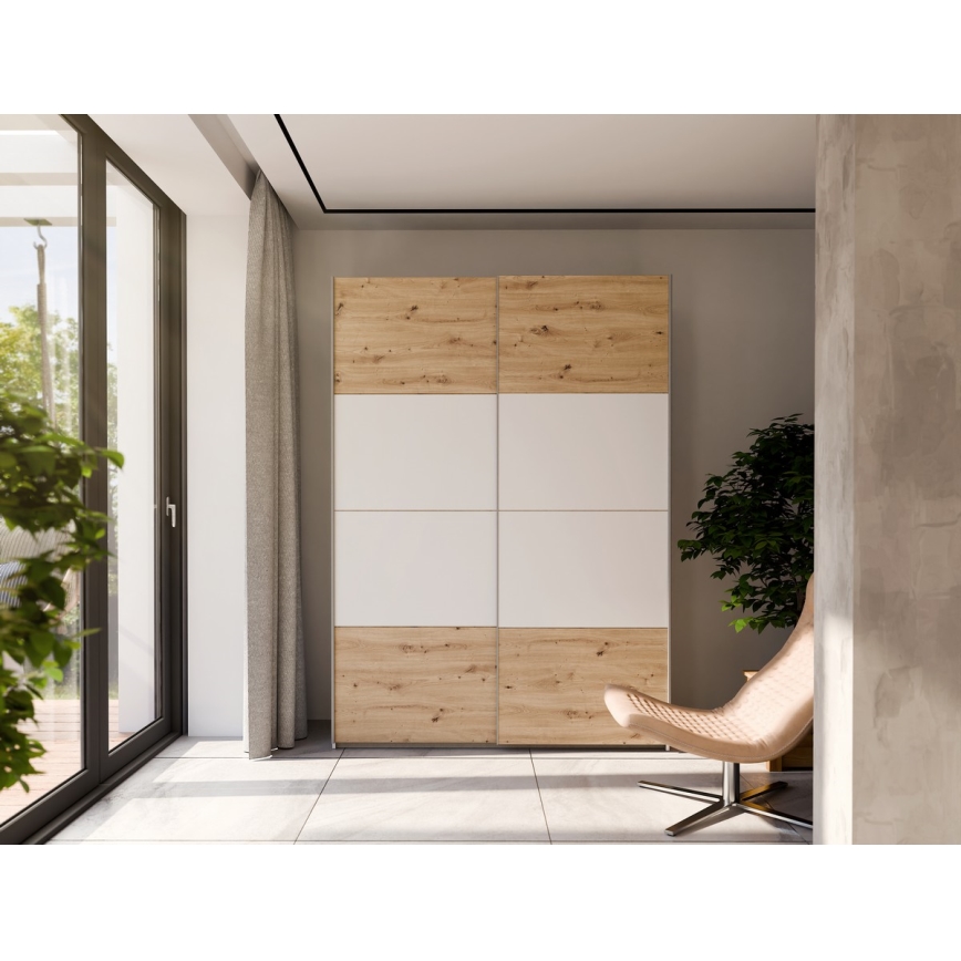 Ormar KARO 150x210 cm bijela/hrast artisan