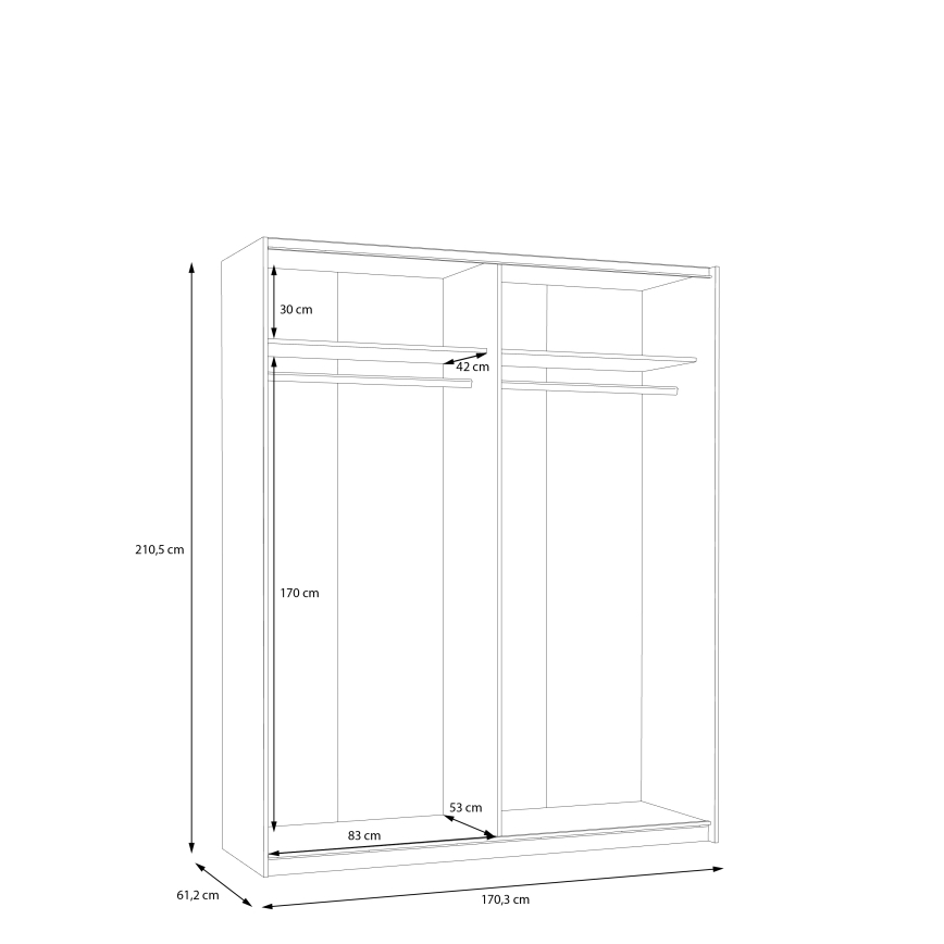 Ormar KARO 170x210 cm sivi/zeleni