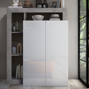 Ormar LENOR bijeli/sivi beton