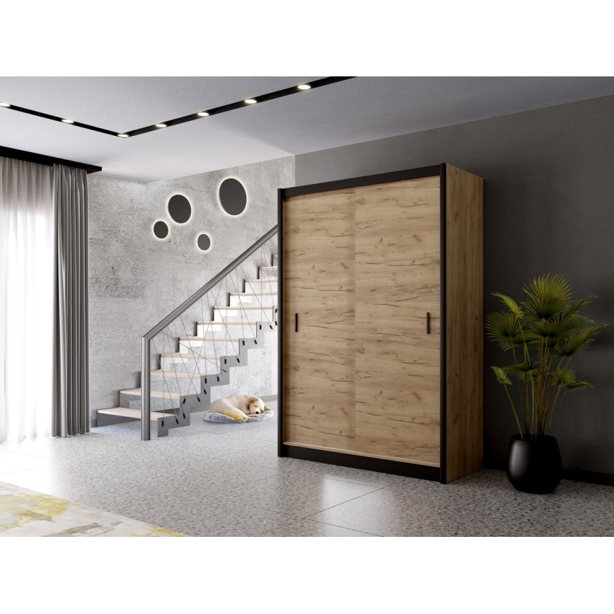 Ormar s kliznim vratima SAPHIRA 150x215 cm hrast craft