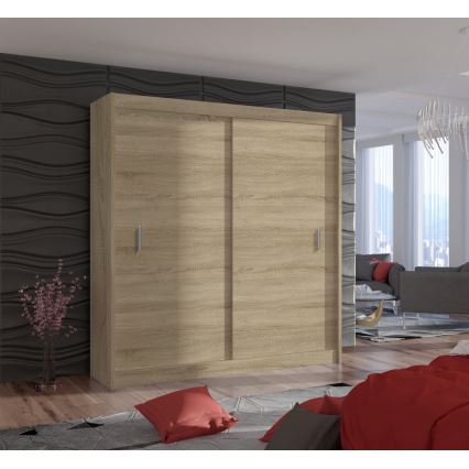 Ormar s kliznim vratima SAPHIRA 203x215 cm hrast sonoma