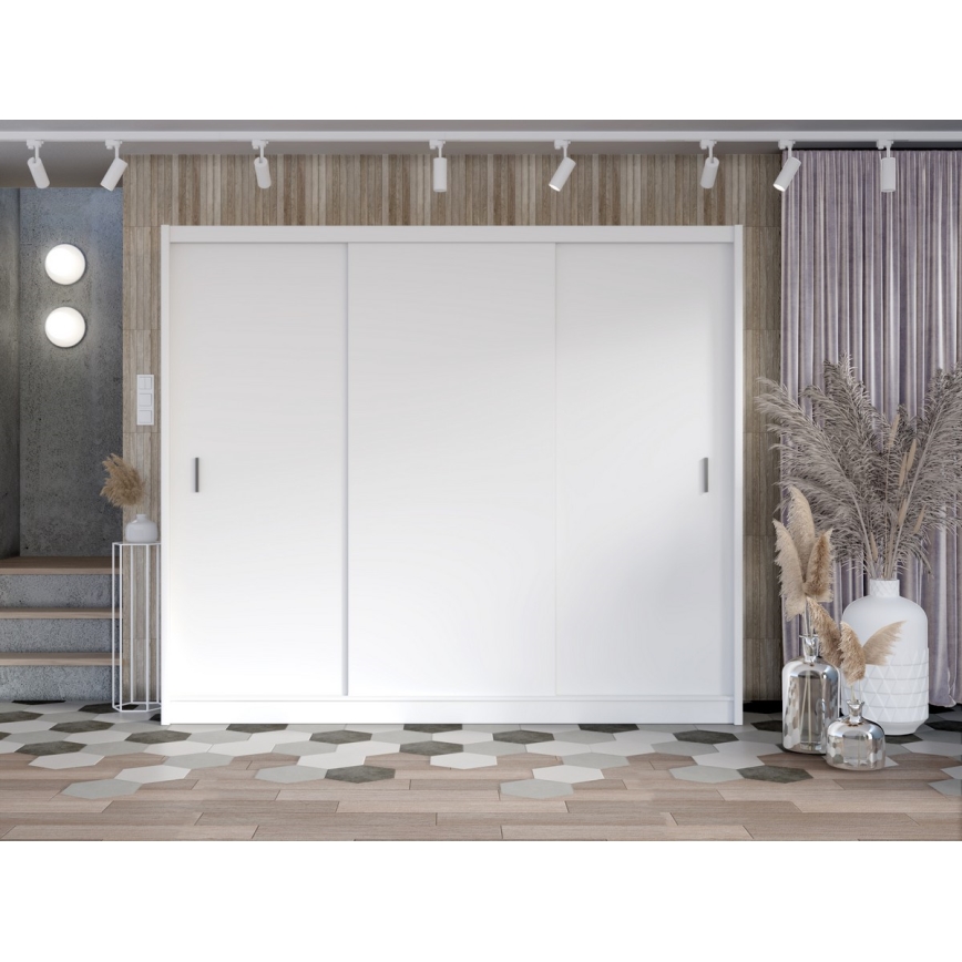 Ormar s kliznim vratima SAPHIRA 250x215 cm bijela