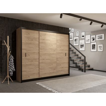 Ormar s kliznim vratima SAPHIRA 250x215 cm hrast craft