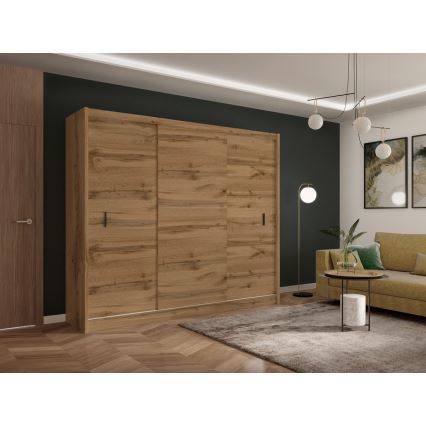 Ormar s kliznim vratima SAPHIRA 250x215 cm hrast wotan