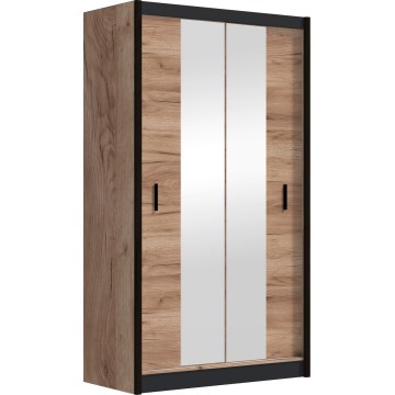 Ormar s ogledalom MIRO 120x215 cm hrast craft/crna