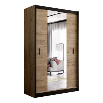Ormar s ogledalom MIRO 150x215 cm hrast craft/crna