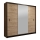 Ormar s ogledalom MIRO 203x215 cm hrast craft/crna