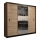 Ormar s ogledalom MIRO 250x215 cm hrast craft/crna