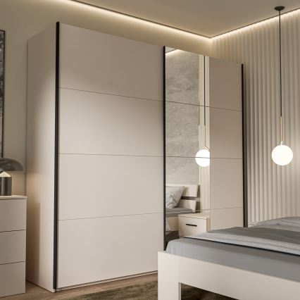 Ormar s ogledalom ODEN 220x210 cm bež