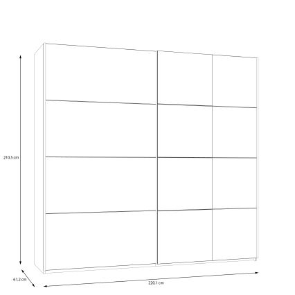 Ormar s ogledalom ODEN 220x210 cm bež
