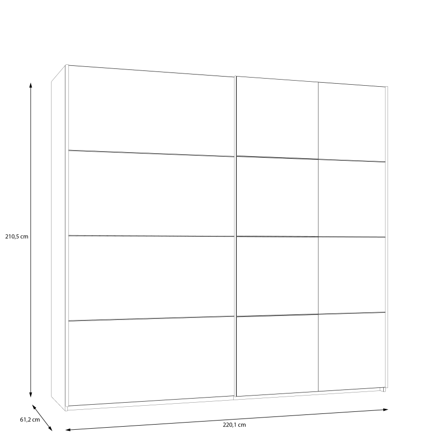 Ormar s ogledalom ODEN 220x210 cm bež