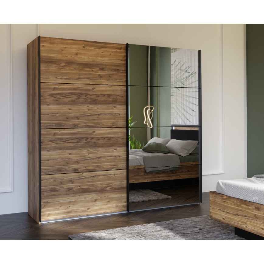 Ormar s ogledalom OREN 220x210 cm hrast artisan