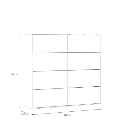 Ormar s ogledalom OREN 220x210 cm hrast artisan