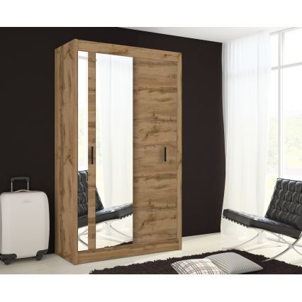 Ormar s ogledalom SABRINA 120x215 cm hrast wotan