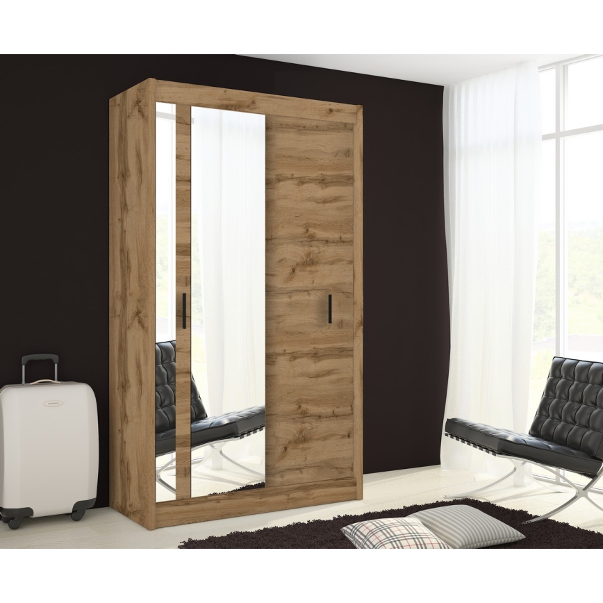 Ormar s ogledalom SABRINA 120x215 cm hrast wotan
