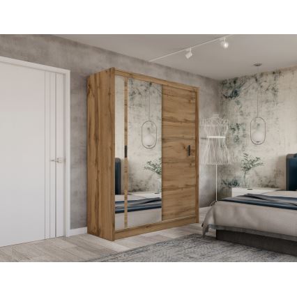 Ormar s ogledalom SABRINA 180x215 cm hrast woltan