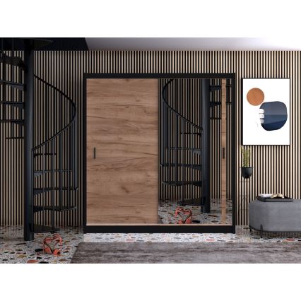 Ormar s ogledalom SABRINA 203x215 cm hrast craft