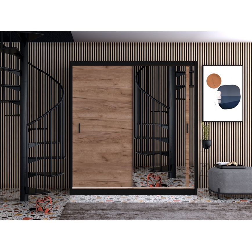 Ormar s ogledalom SABRINA 203x215 cm hrast craft
