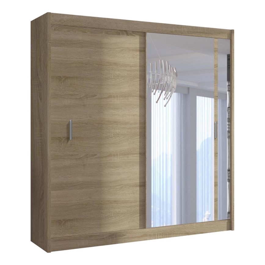 Ormar s ogledalom SABRINA 203x215 cm hrast sonoma