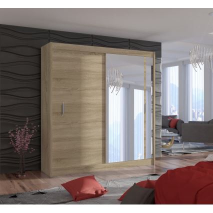 Ormar s ogledalom SABRINA 203x215 cm hrast sonoma