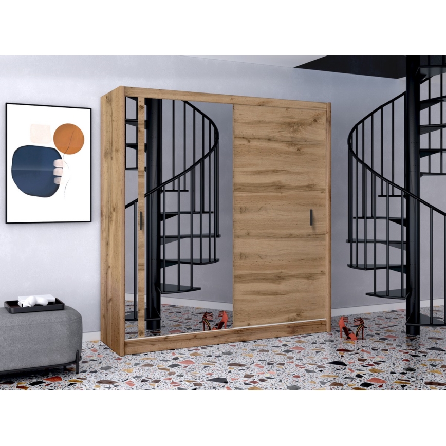 Ormar s ogledalom SABRINA 203x215 cm hrast woltan