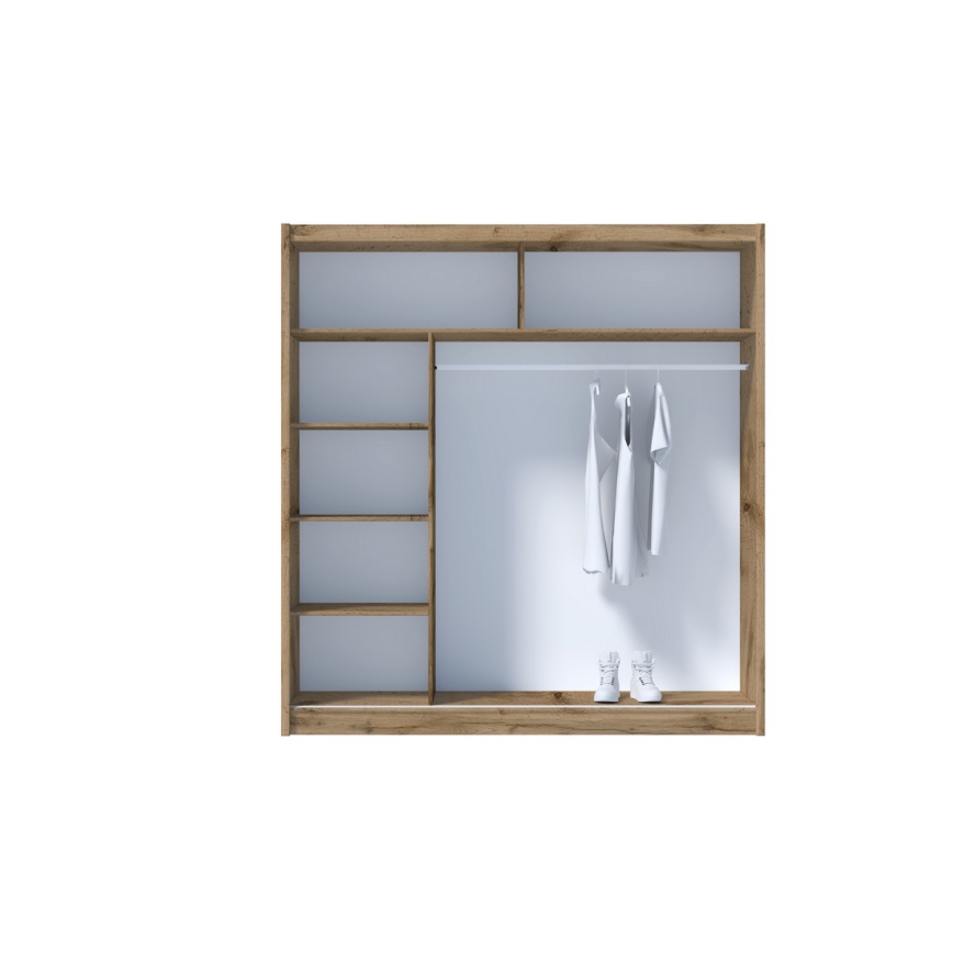 Ormar s ogledalom SABRINA 203x215 cm hrast woltan