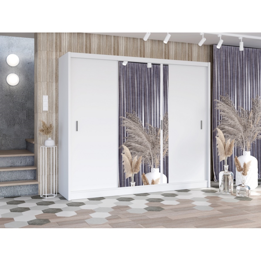 Ormar s ogledalom SABRINA 250x215 cm bijela