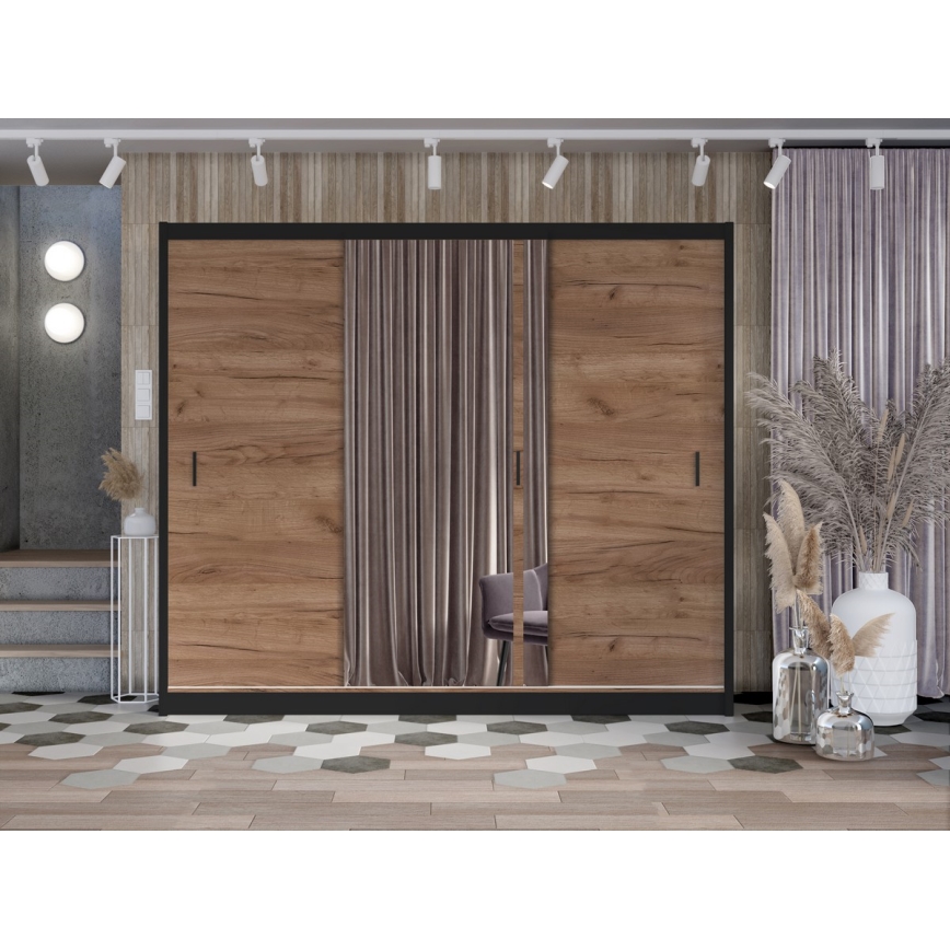 Ormar s ogledalom SABRINA 250x215 cm hrast craft