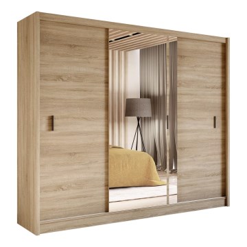 Ormar s ogledalom SABRINA 250x215 cm hrast sonoma