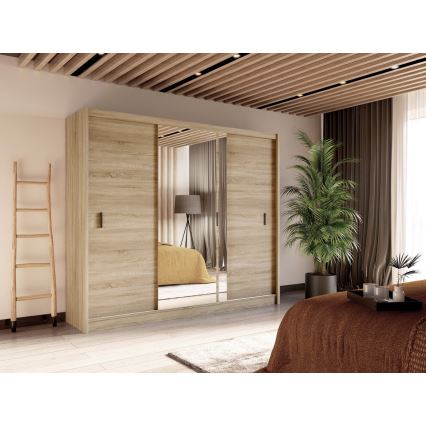 Ormar s ogledalom SABRINA 250x215 cm hrast sonoma