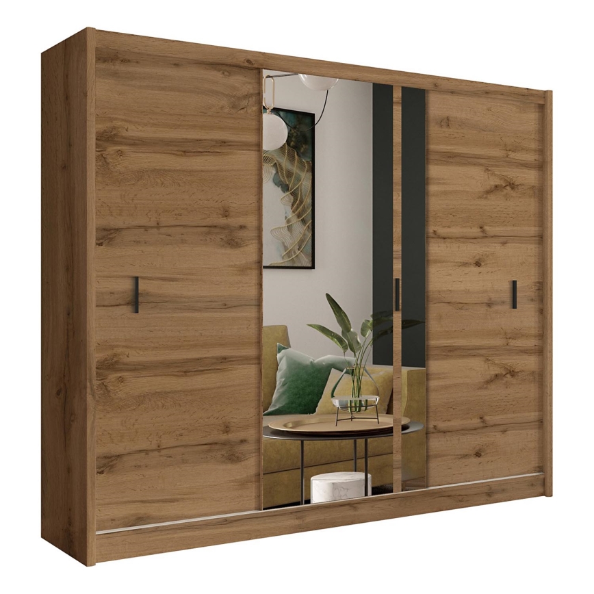 Ormar s ogledalom SABRINA 250x215 cm hrast woltan