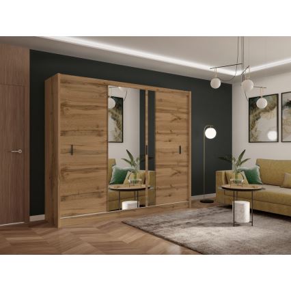 Ormar s ogledalom SABRINA 250x215 cm hrast woltan