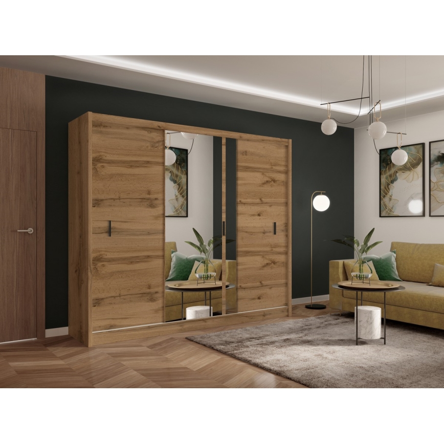 Ormar s ogledalom SABRINA 250x215 cm hrast woltan