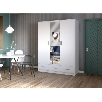 Ormar s ogledalom SANNA 150x215 cm bijela