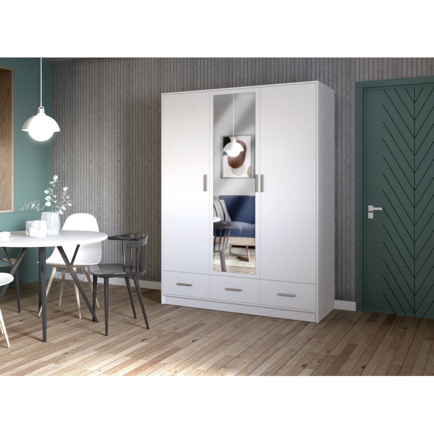 Ormar s ogledalom SANNA 150x215 cm bijela