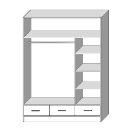 Ormar s ogledalom SANNA 150x215 cm bijeli