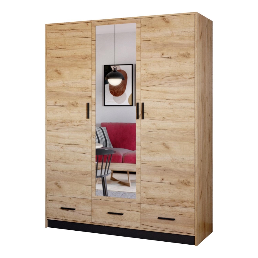 Ormar s ogledalom SANNA 150x215 cm hrast craft