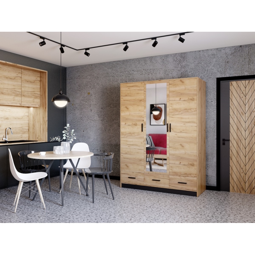 Ormar s ogledalom SANNA 150x215 cm hrast craft