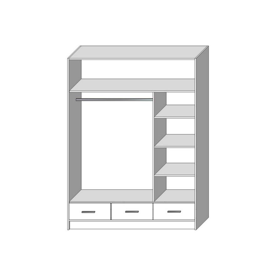 Ormar s ogledalom SANNA 150x215 cm hrast craft