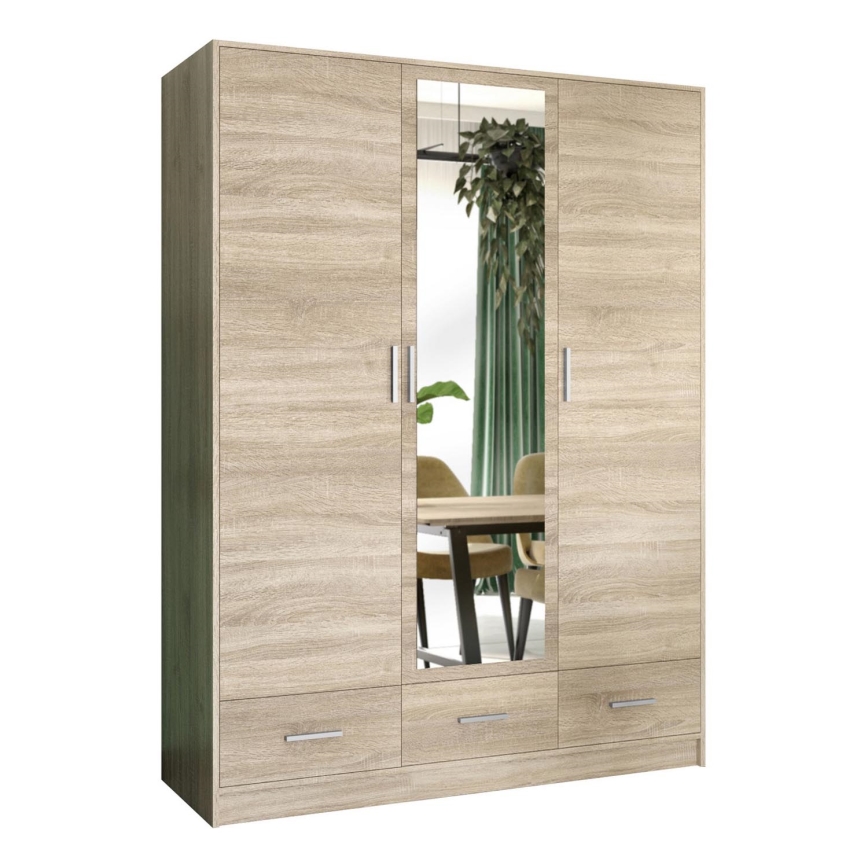 Ormar s ogledalom SANNA 150x215 cm hrast sonoma