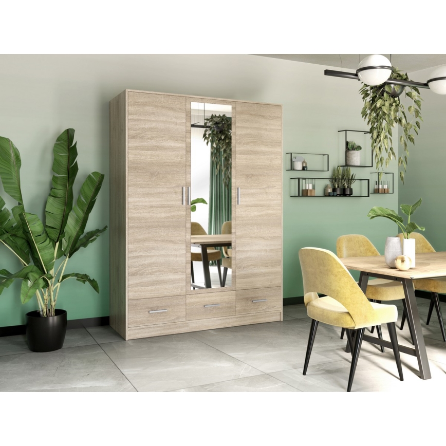 Ormar s ogledalom SANNA 150x215 cm hrast sonoma