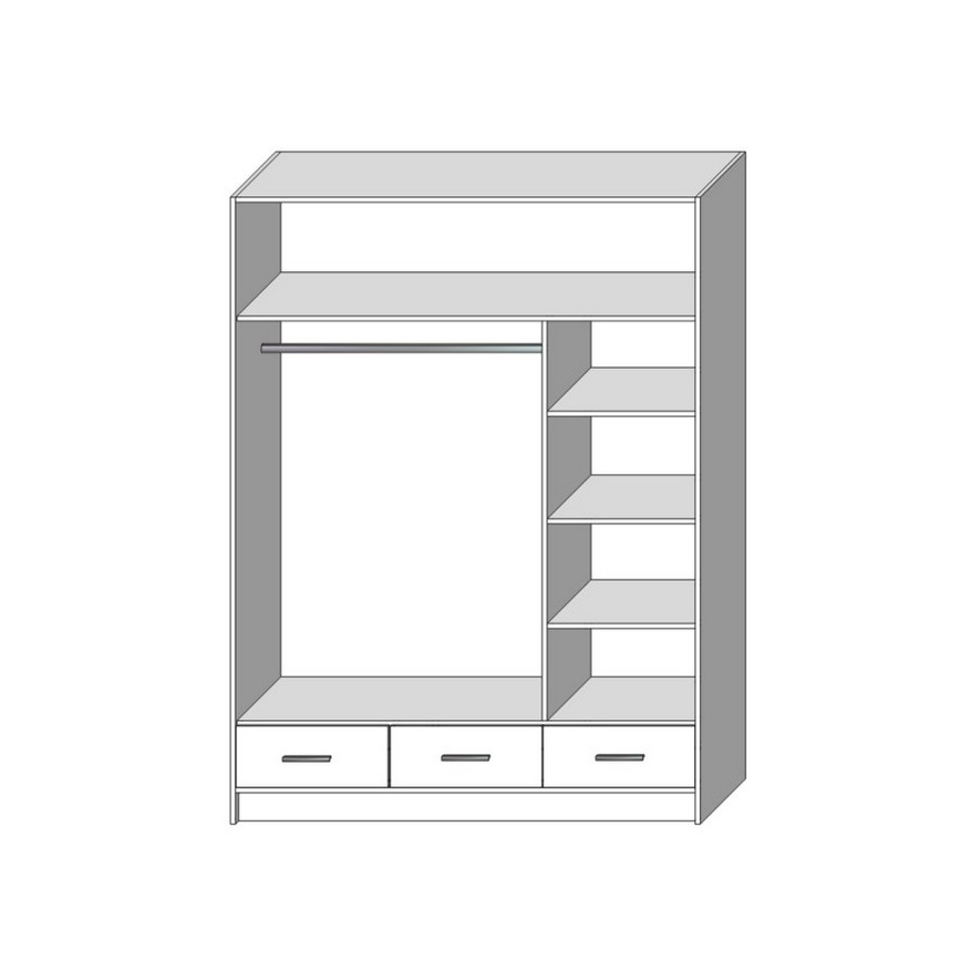 Ormar s ogledalom SANNA 150x215 cm hrast sonoma