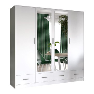 Ormar s ogledalom SANNA 200x215 cm bijela