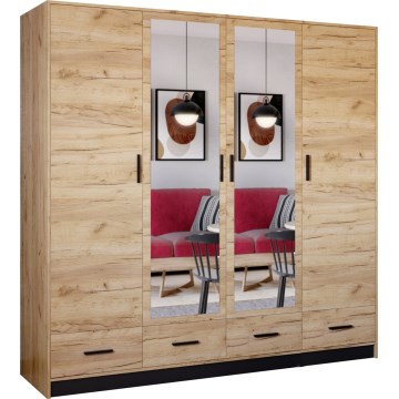 Ormar s ogledalom SANNA 200x215 cm hrast craft
