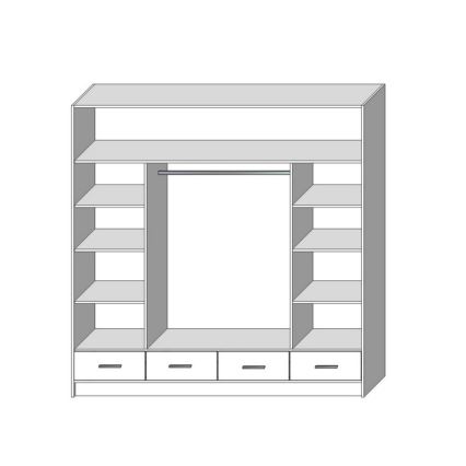 Ormar s ogledalom SANNA 200x215 cm hrast craft