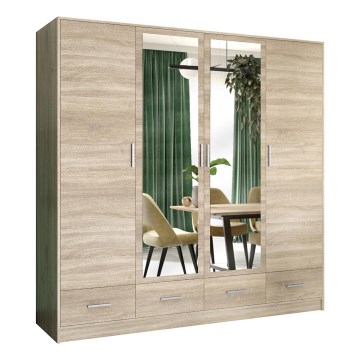 Ormar s ogledalom SANNA 200x215 cm hrast sonoma